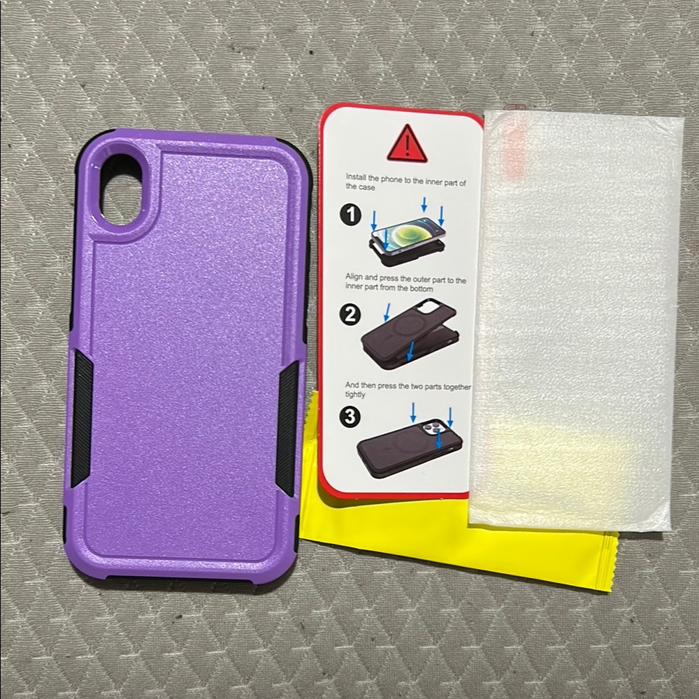 Purple Protective Phone Case iPhone XR 6.1” (screen protector)